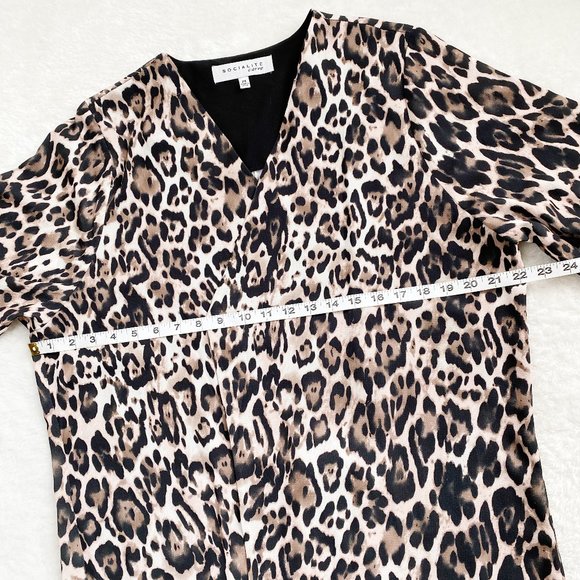 Socialite Curve NWOT Women's Casual Blazer, Open Front, Leopard Print, Size 2X - Picture 4 of 8